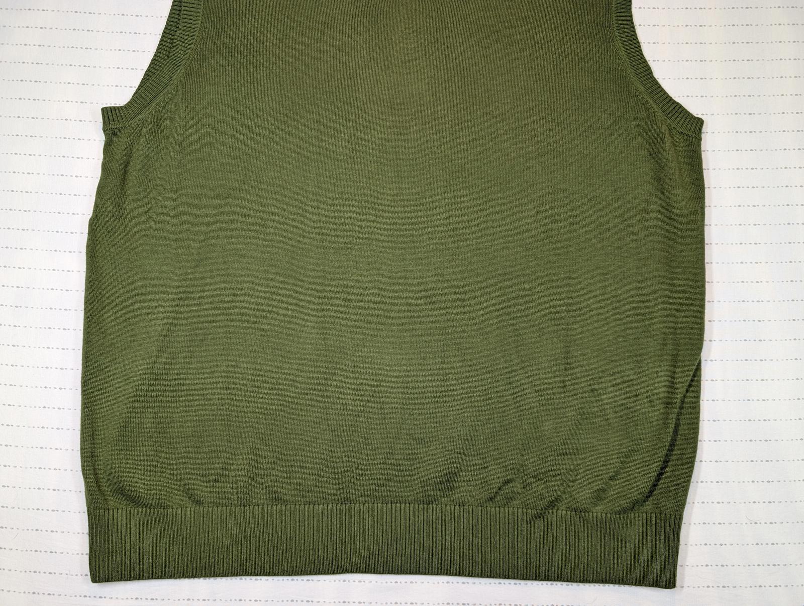 Lands End Sweater Vest V Neck Knit Pullover Casual Mens XL Green Cotton NWT - Image 5