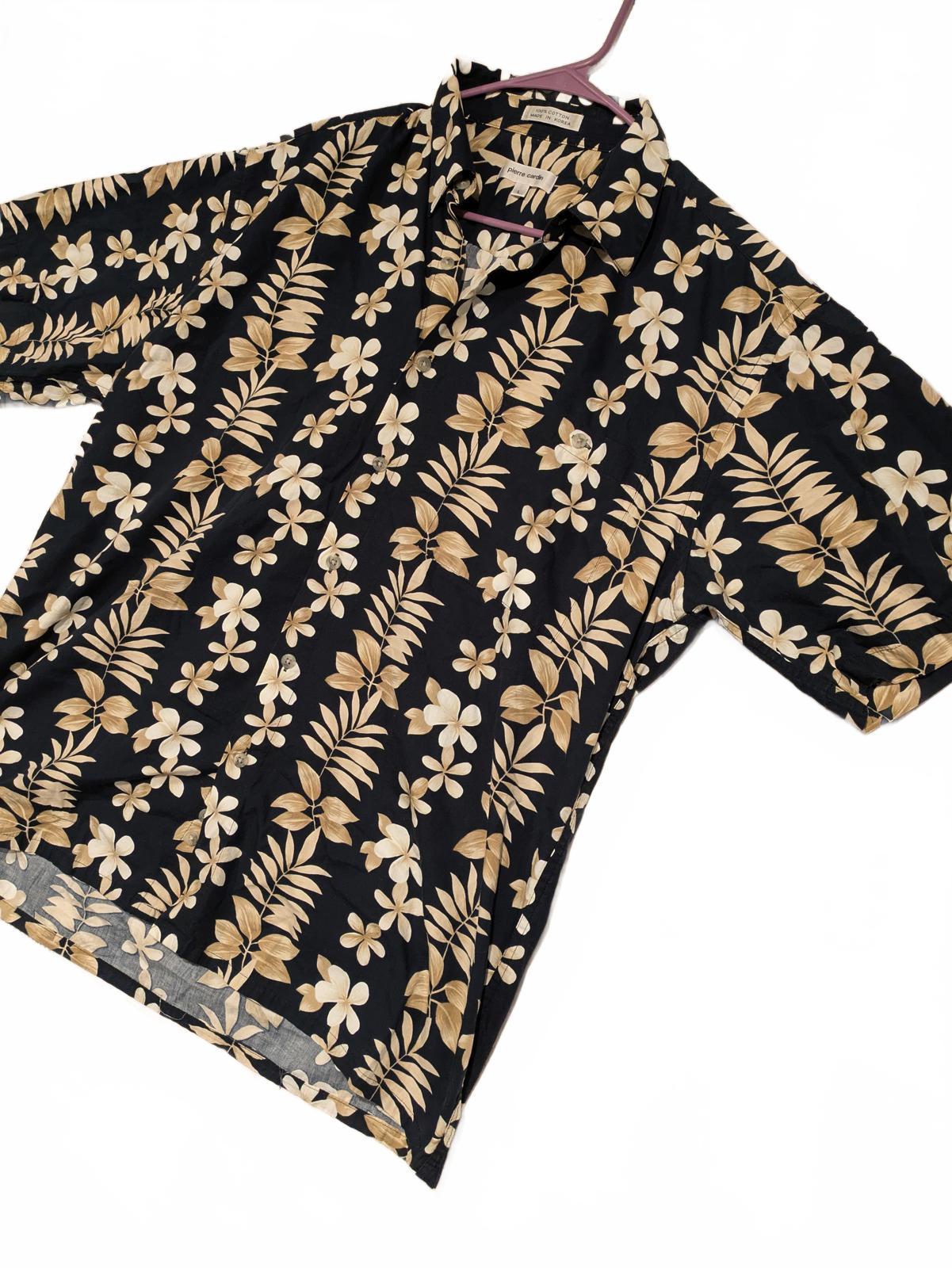 Pierre Cardin Stylish Hawaiian Floral Short Sleeve Shirt Size Large 100% Cotton - Image 4