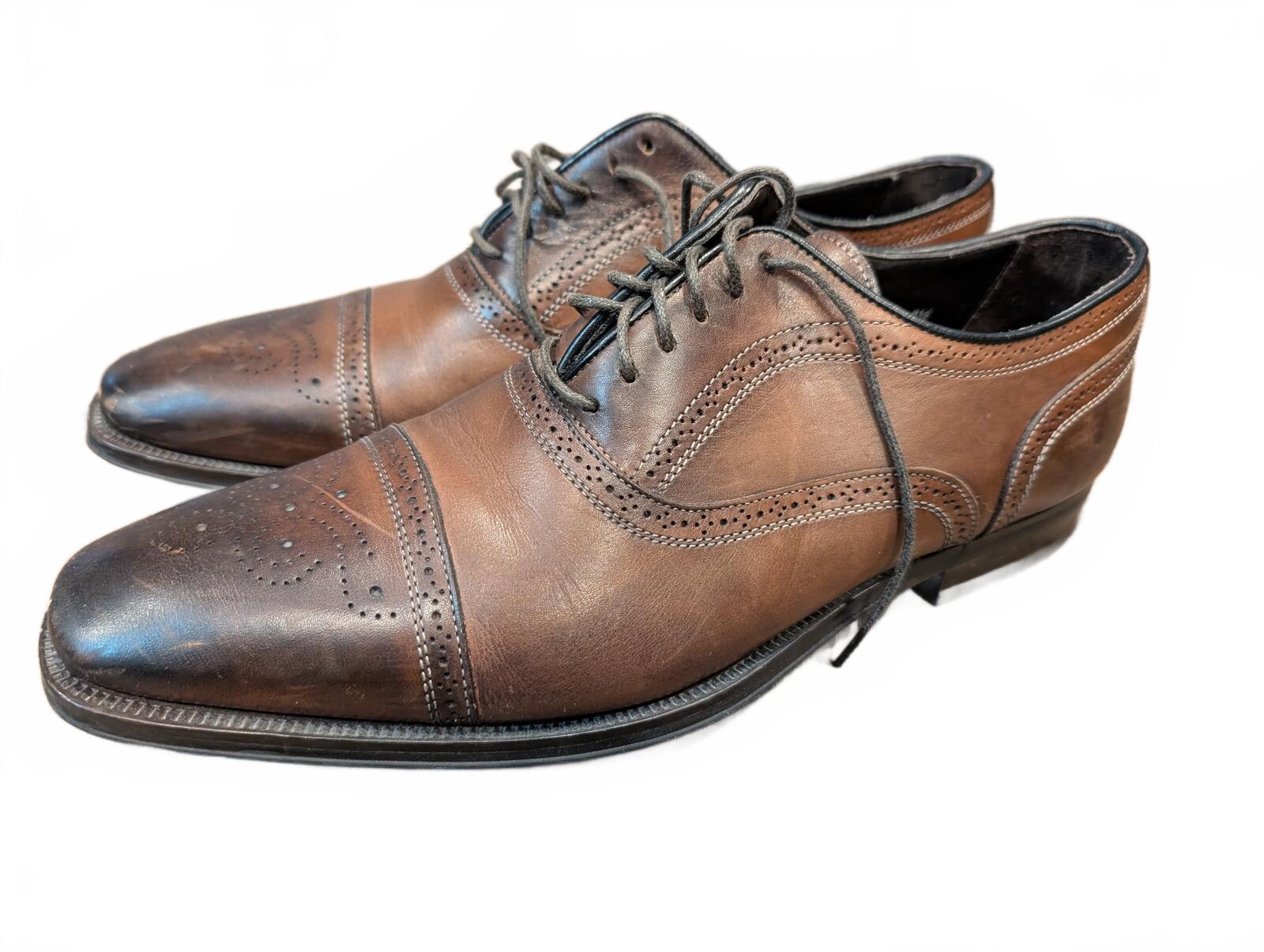 To Boot New York Adam Derrick Brown Leather Cap Toe Oxford Brogue Shoes Mens 8.5 - Image 3