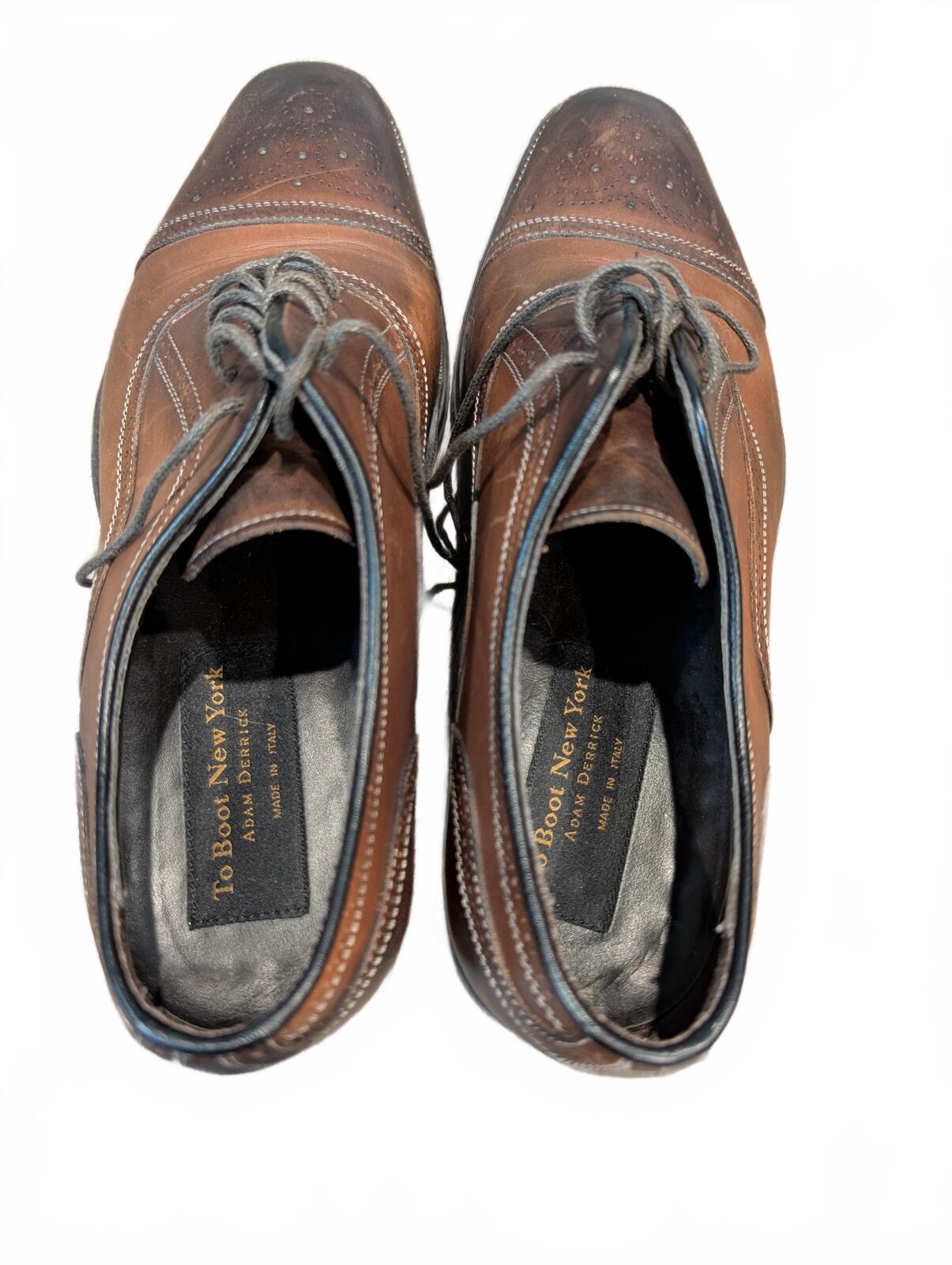 To Boot New York Adam Derrick Brown Leather Cap Toe Oxford Brogue Shoes Mens 8.5 - Image 4