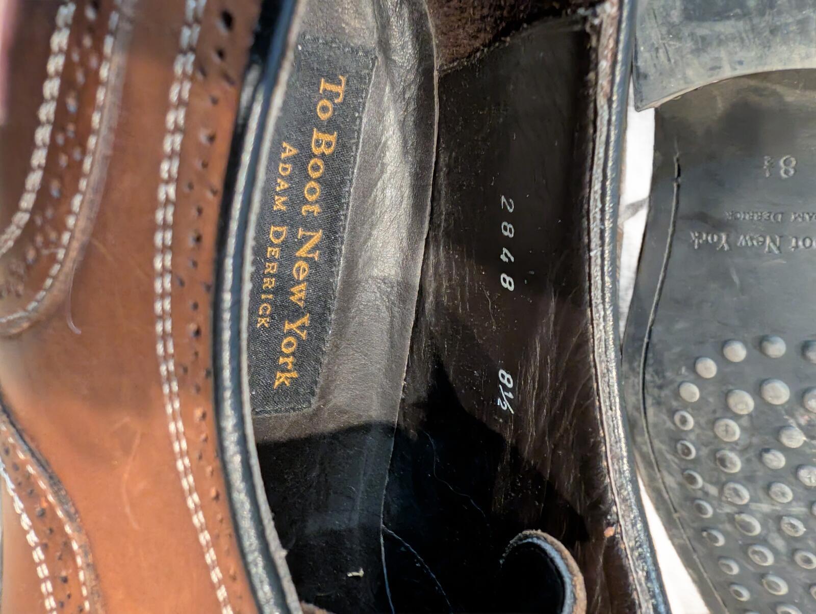 To Boot New York Adam Derrick Brown Leather Cap Toe Oxford Brogue Shoes Mens 8.5 - Image 6