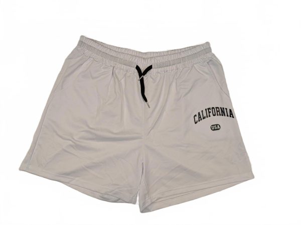 Manfinity Athletic Shorts Mens XXL White California USA Elastic Waist 34x5