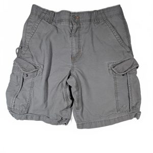 L.L.Bean Natural Fit Cargo Shorts Gray Outdoor Hiking Mens 33 Waist 34x10