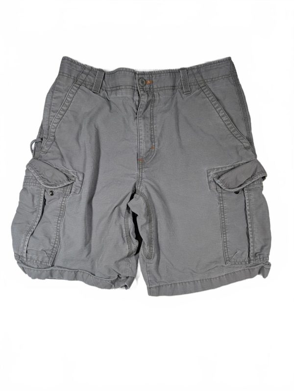L.L.Bean Natural Fit Cargo Shorts Gray Outdoor Hiking Mens 33 Waist 34x10