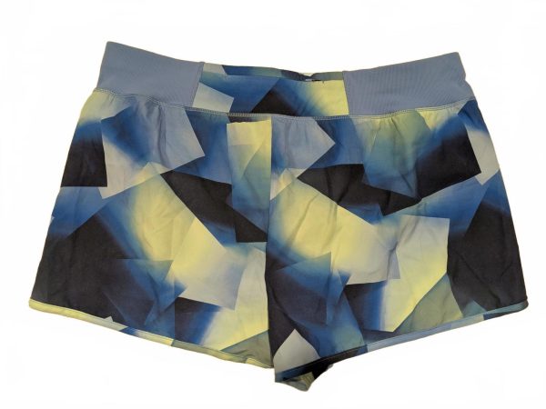 Reebok Slim Shorts Geometric Blue Green Abstract Print Womens 3XL