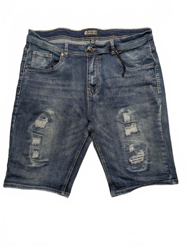 Refinery Republic Distressed Denim Shorts Ripped Bermuda Casual Mens Size 36