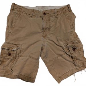 Hollister Classic CargoFit Khaki Tan Flex Cotton Cargo Shorts Mens 28