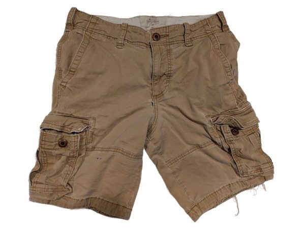 Hollister Classic CargoFit Khaki Tan Flex Cotton Cargo Shorts Mens 28