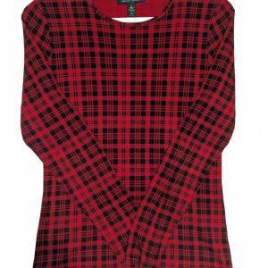 Lauren Ralph Lauren Classic Pullover Red Gingham Cotton Sweater Size Small