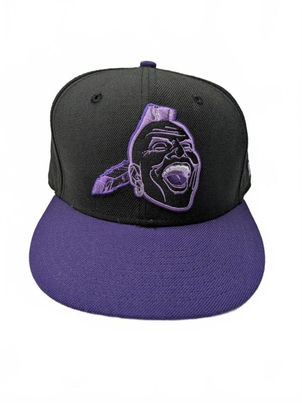 New Era Cooperstown Atlanta Braves Screaming Indian Fitted Hat 7 1/8 Purple