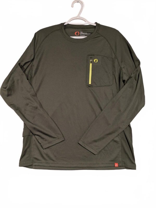 The American Outdoorsman Fishing Long Sleeve Shirt Green Active Large
