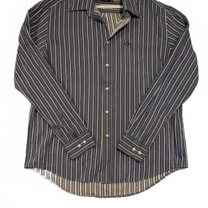 Robe Di Kappa Stylish Striped Button-Up Shirt Mens XL Blue White