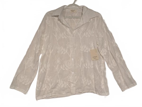 Sapphire Collection Embroidered White Blouse Womens Small Floral