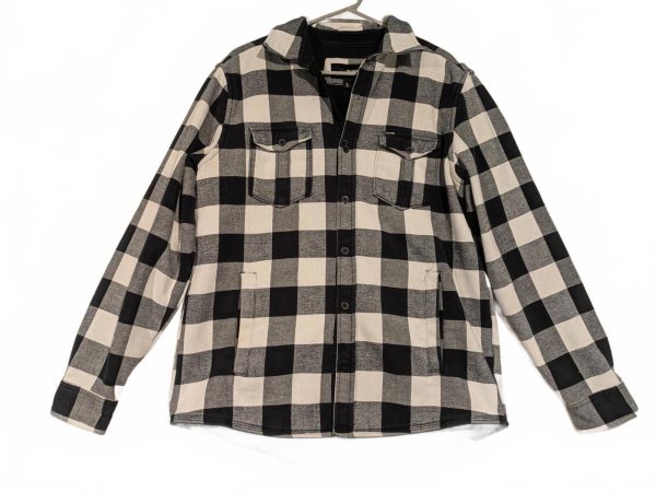 Hurley Black and White Checkered Heavy Flannel Long Sleeve Mens Large