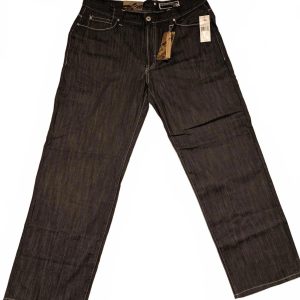 Enyce Men's Dark Denim Embroidered Jeans - Size 40x34 Deadstock NWT Baggy