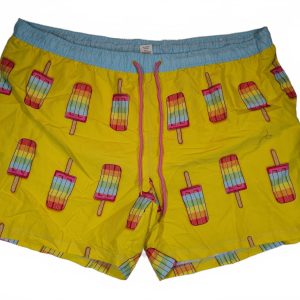 Celebrate Pride Popsicle Print Swim Trunks Drawstring Mesh Lined Mens 3XL 48-50