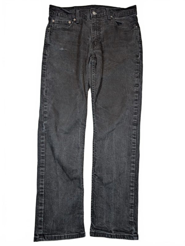Levi's 511 Slim Fit Charcoal Black Denim Distressed Tapered Jeans Mens 33x30