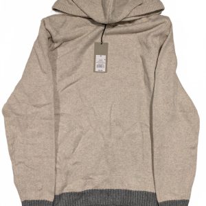 Goodfellow & Co Stucco Knit Hoodie Sweater Gray Trim Long Sleeve Mens Medium NWT