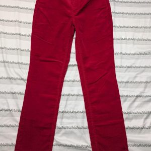 Talbots Flawless Five-Pocket Slim Ankle Frayed Hem Corduroy Pink Pants Size 14P