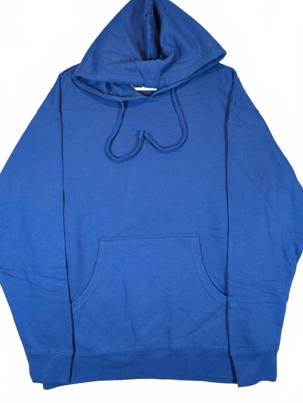 Independent Trading Company Blank Pullover Hoodie Fleece Pocket Mens Medium Blue