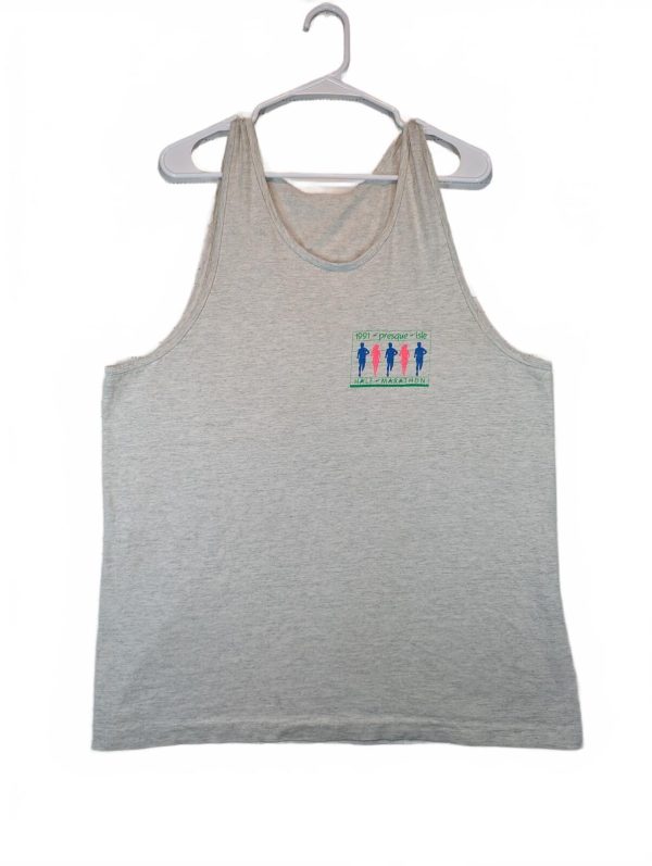 Presque Isle 1991 Half Marathon Vintage Graphic Running Tank Top Shirt Mens XL