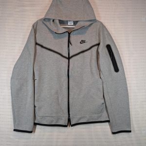 Nike Tech Fleece Full Zip Hoodie Gray Black Windrunner Athletic Mens Size Medium