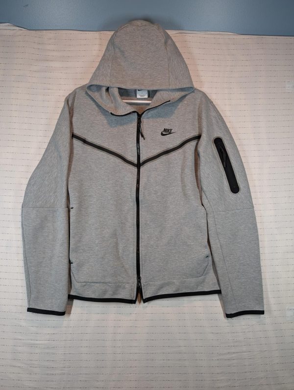 Nike Tech Fleece Full Zip Hoodie Gray Black Windrunner Athletic Mens Size Medium