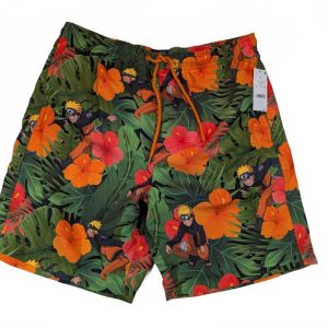 Naruto Anime Tropical Graphic Swim Trunks Board Shorts NWT Mens Size Medium