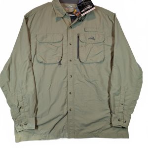 Natural Gear Long Sleeve River Shirt Button-Up Fishing Outdoor Mens Large L