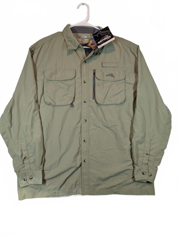 Natural Gear Long Sleeve River Shirt Button-Up Fishing Outdoor Mens Large L