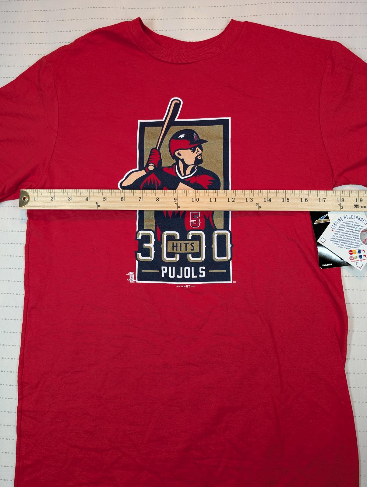 New Era Albert Pujols 3000 Hits Graphic Baseball T Shirt Angels Mens Small Red - Image 4
