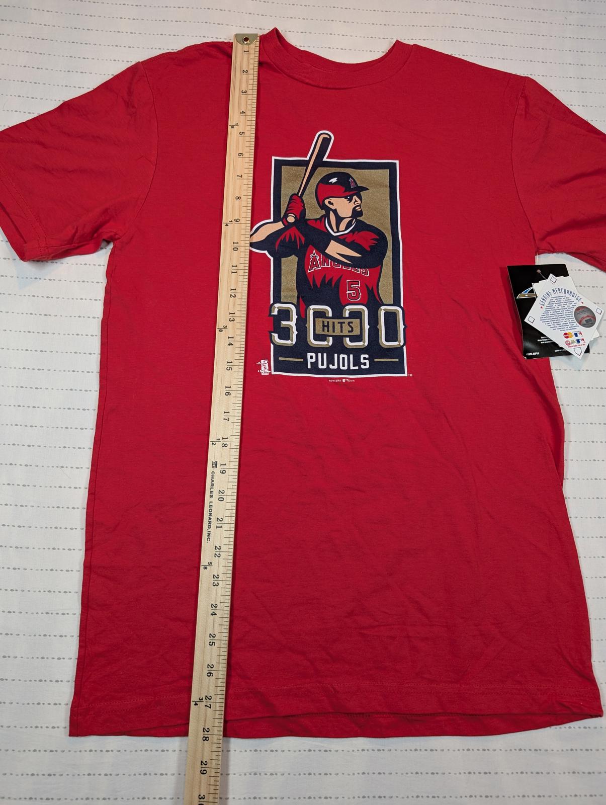 New Era Albert Pujols 3000 Hits Graphic Baseball T Shirt Angels Mens Small Red - Image 5