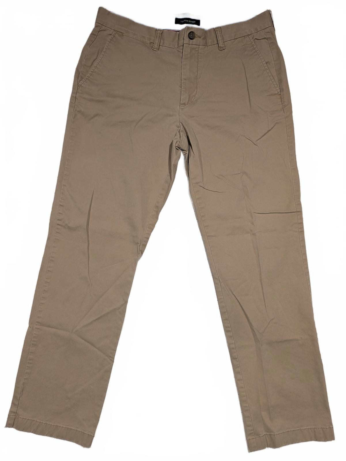 Tommy Hilfiger Khaki Chino Flat Front Classic Casual Pants Mens 32x30 (34x29)