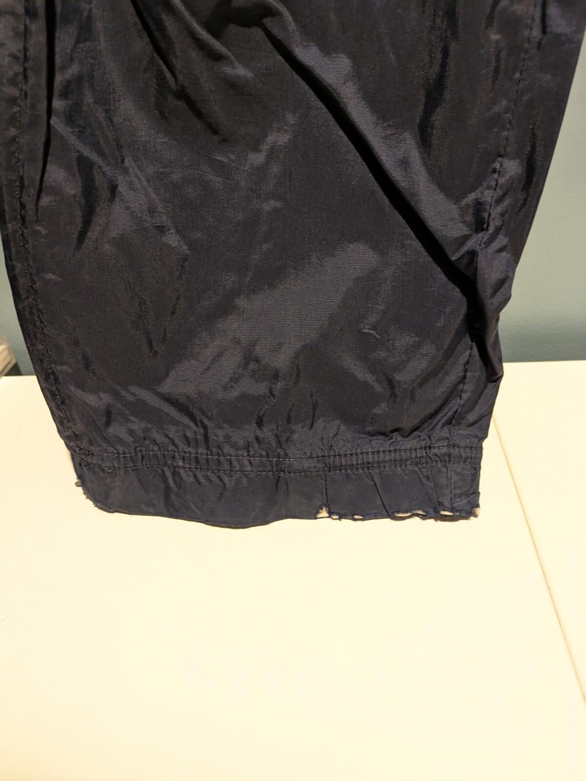 VINTAGE 90s Nike Nylon Joggers Size Small Windbreaker Track Pant Blue 28x30 - Image 4