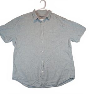 Line Of Trade Linen Cotton Button Down Shirt Short Sleeve Pocket Mens Size XXL