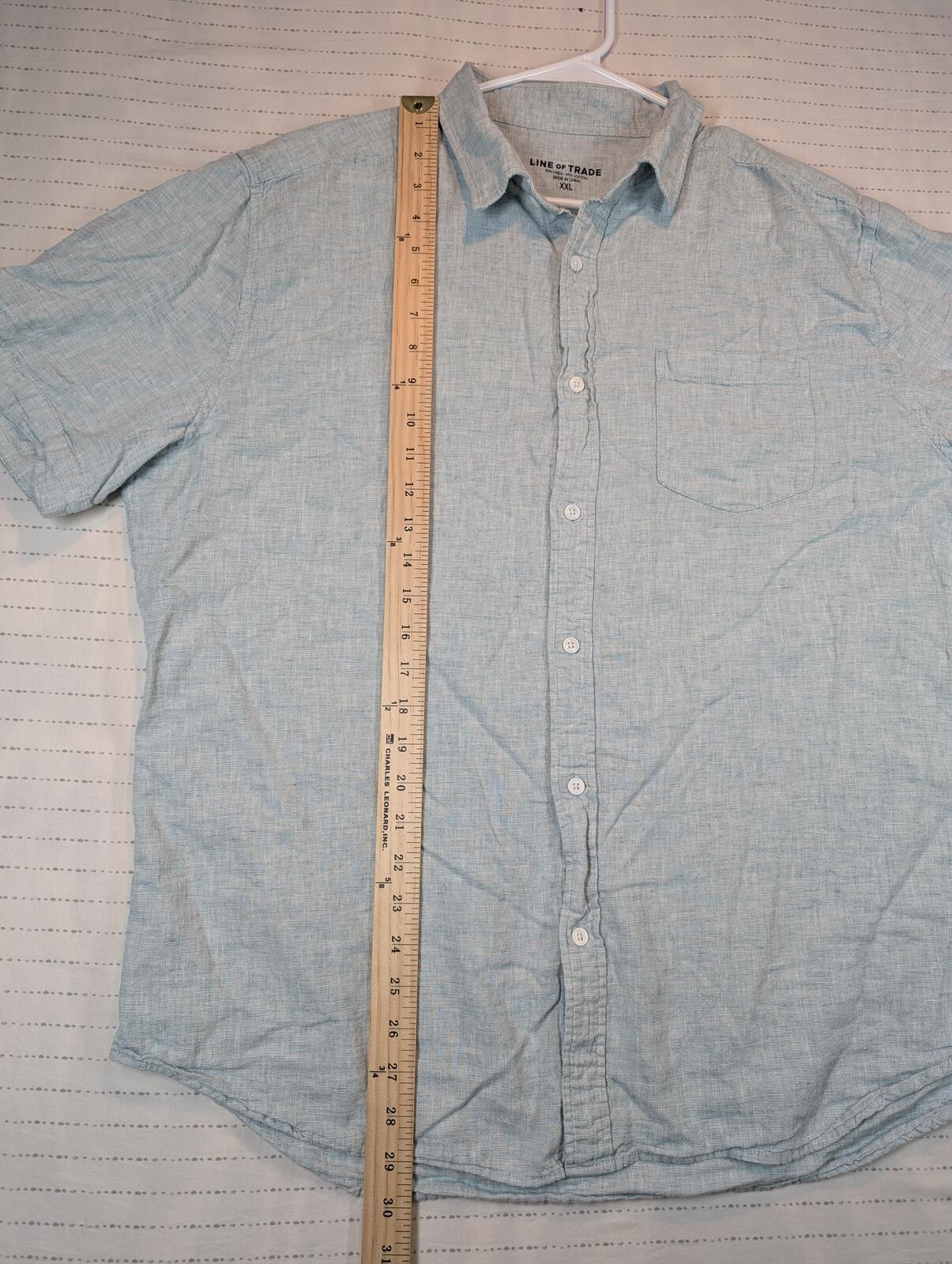 Line Of Trade Linen Cotton Button Down Shirt Short Sleeve Pocket Mens Size XXL - Image 6