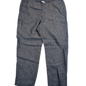 J.Jill Love Linen Chambray Pull On Wide Leg Crop Pants Pockets Womens Large