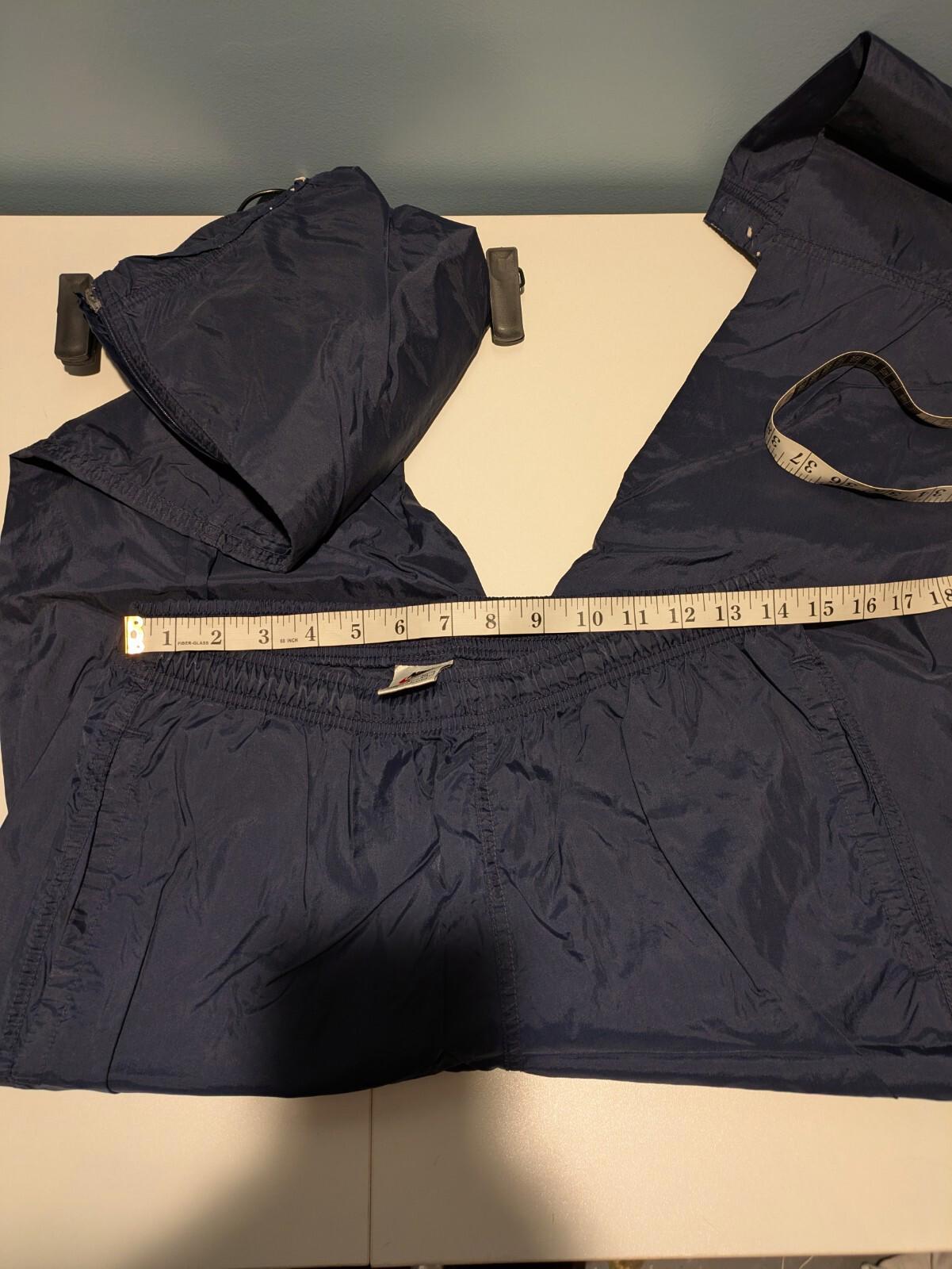 VINTAGE 90s Nike Nylon Joggers Size Small Windbreaker Track Pant Blue 28x30 - Image 8