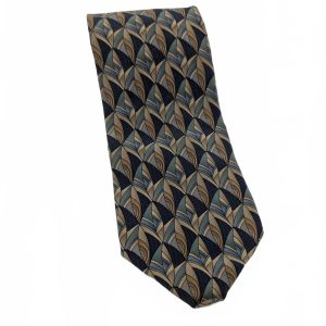 Cocktail Collection Geometric Abstract Vintage Necktie Blue Mens One Size