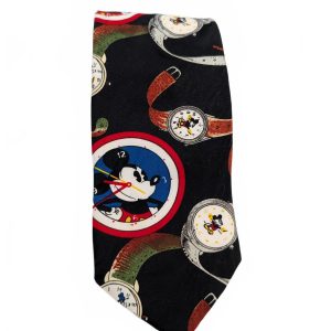 Mickey Unlimited Balancine Watch Clock Novelty Disney Tie Vtg Mens One Size