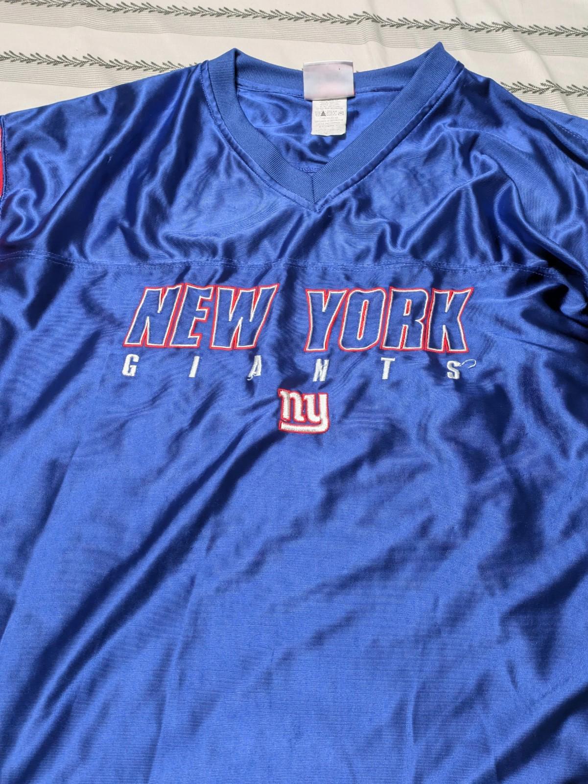 NFL Vintage Y2K Mens New York Giants Team Jersey XL Blue Red - Image 3