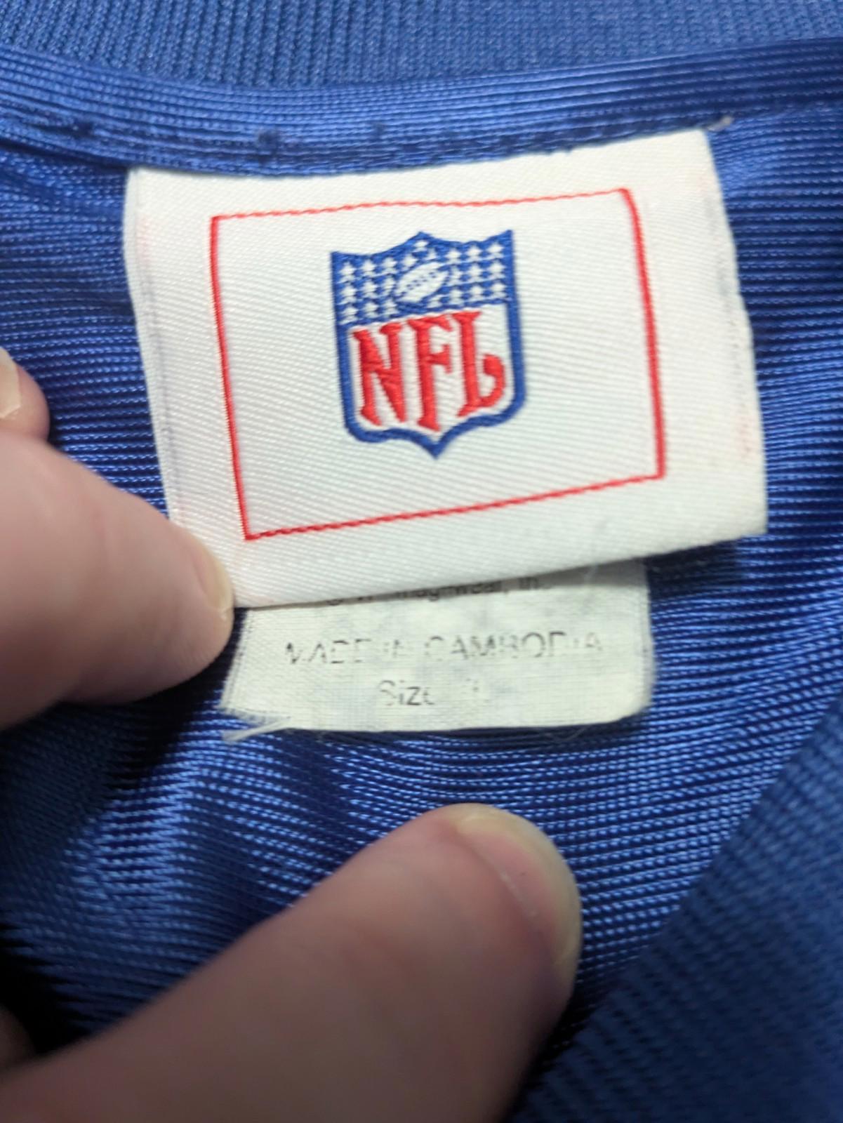 NFL Vintage Y2K Mens New York Giants Team Jersey XL Blue Red - Image 6