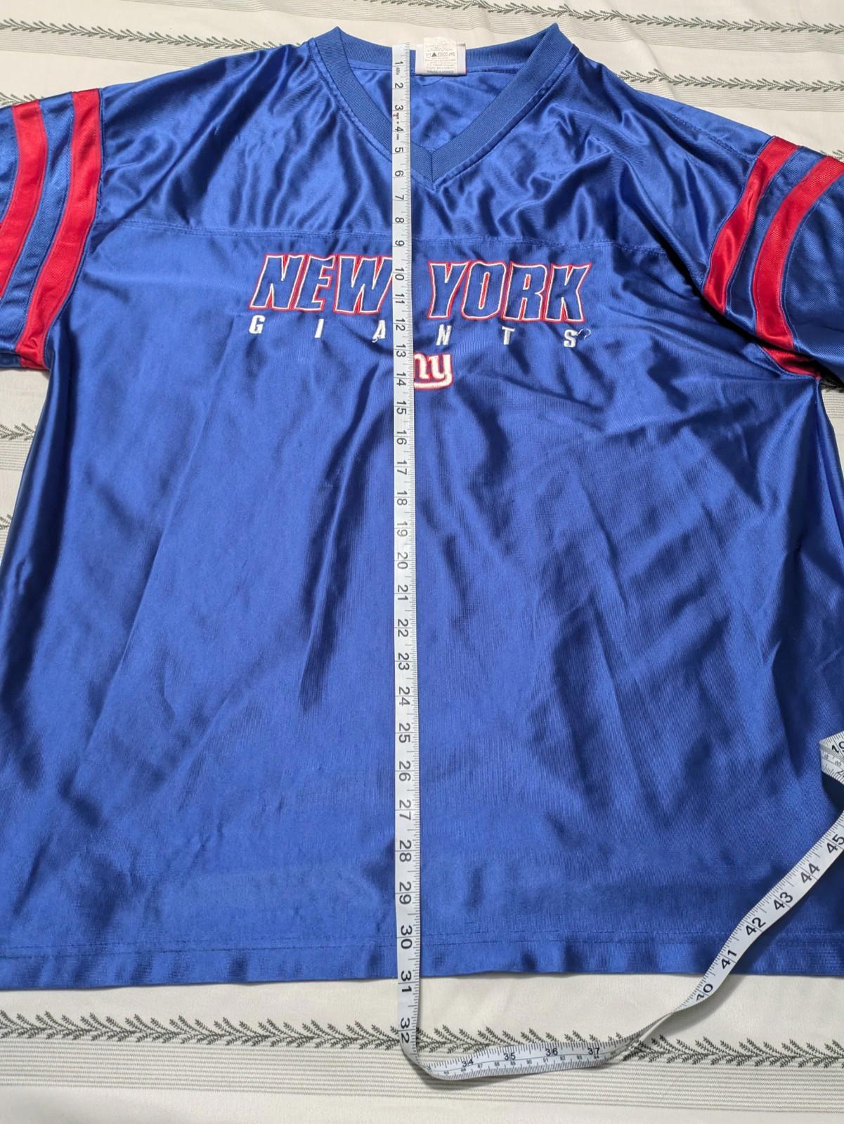 NFL Vintage Y2K Mens New York Giants Team Jersey XL Blue Red - Image 8