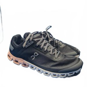 On CloudFlow Womens Grey Pink Athletic Road Running Sneakers Shoes Size 7.5 US