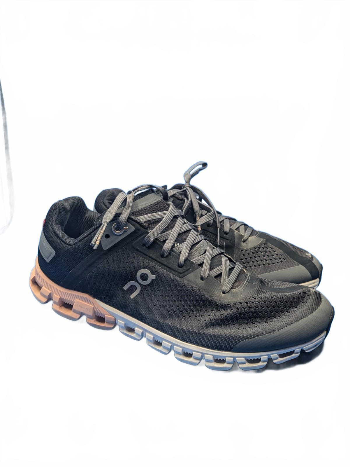 On CloudFlow Womens Grey Pink Athletic Road Running Sneakers Shoes Size 7.5 US
