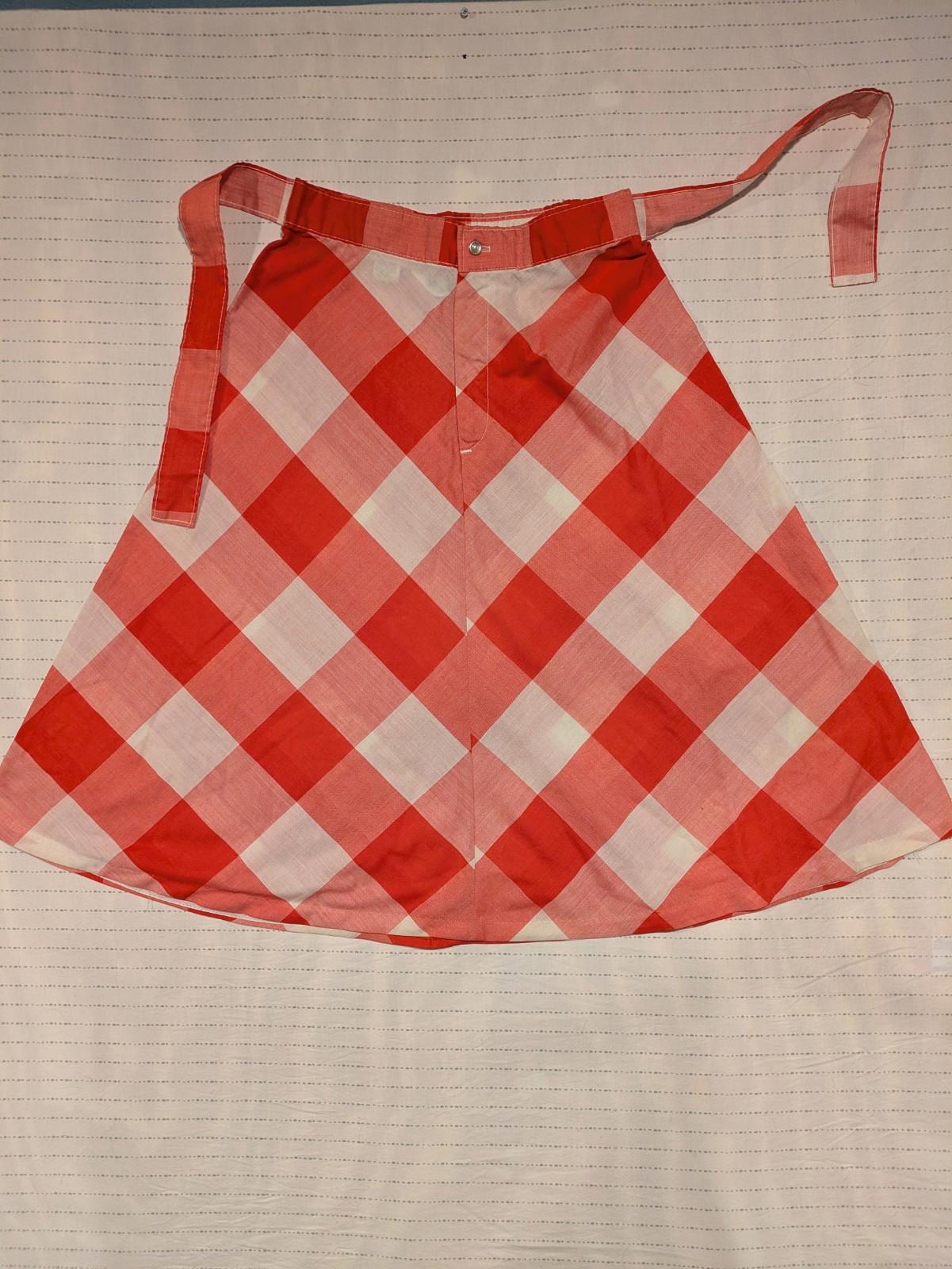 RARE Vintage 70’s LEVI'S Plaid Picnic Womens Maxi Skirt Size 26x26 BIG E