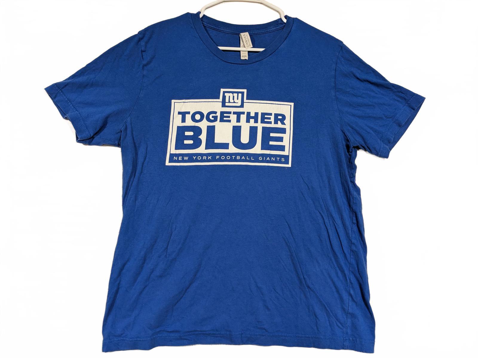 New York Giants Together Blue Graphic T-Shirt NFL Football Fan Tee Mens Large