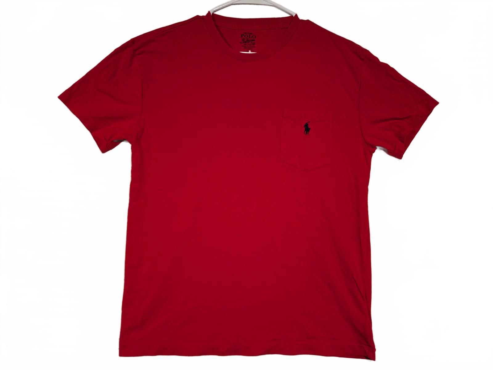 Polo Ralph Lauren Classic Fit Red Crewneck Pocket T-Shirt Logo Mens Small