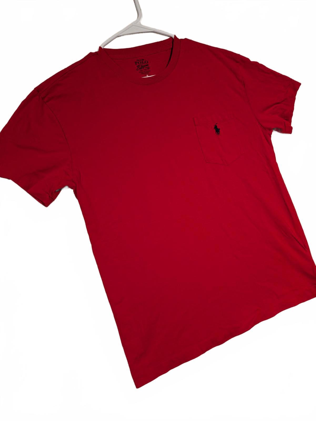 Polo Ralph Lauren Classic Fit Red Crewneck Pocket T-Shirt Logo Mens Small - Image 2