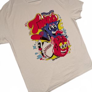 Minnesota Twins Graphic T-Shirt MLB Baseball Art by Evan Weselmann Mens XL